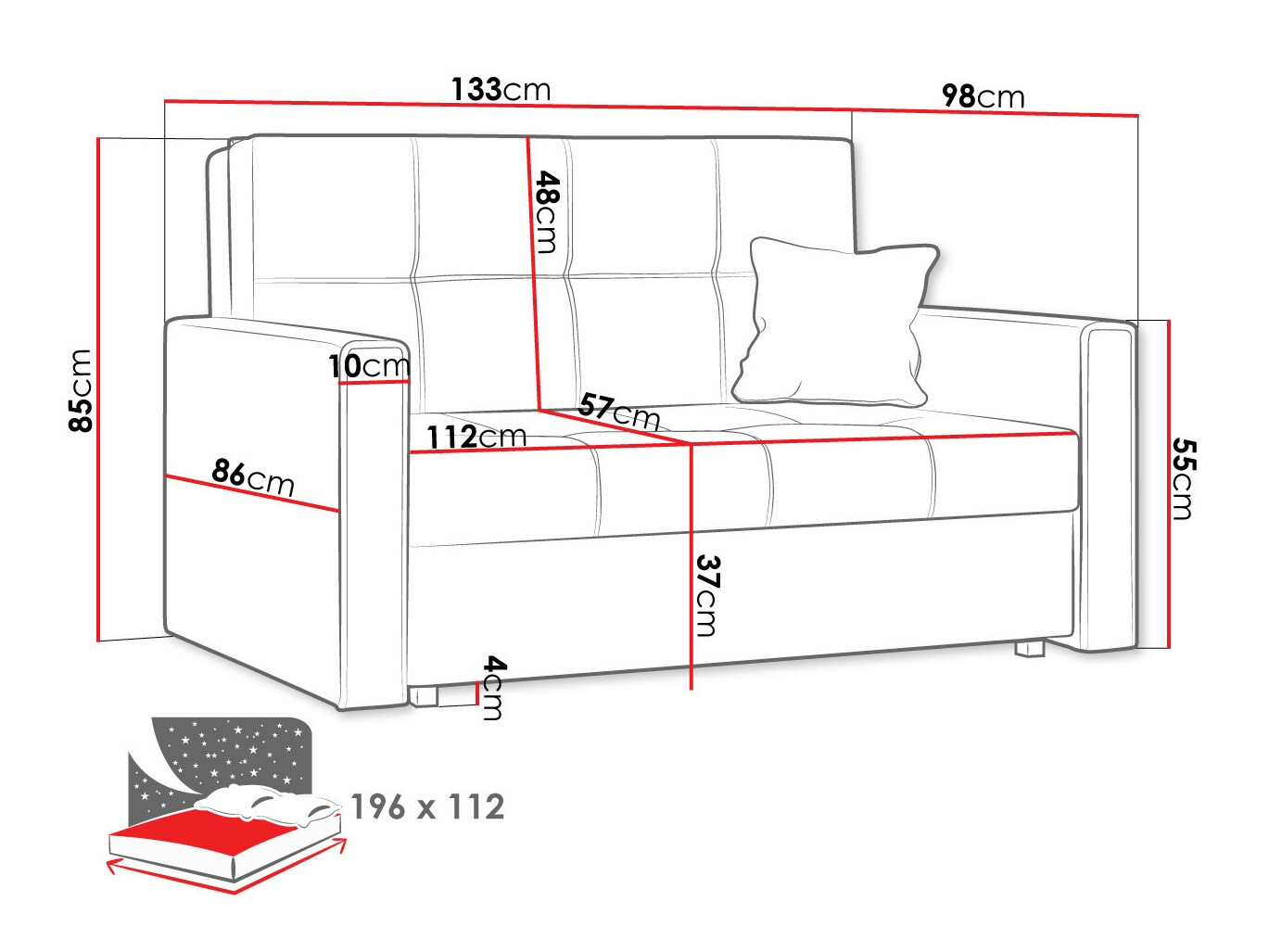 Slaapbank Columbus 105 (Manila 26)