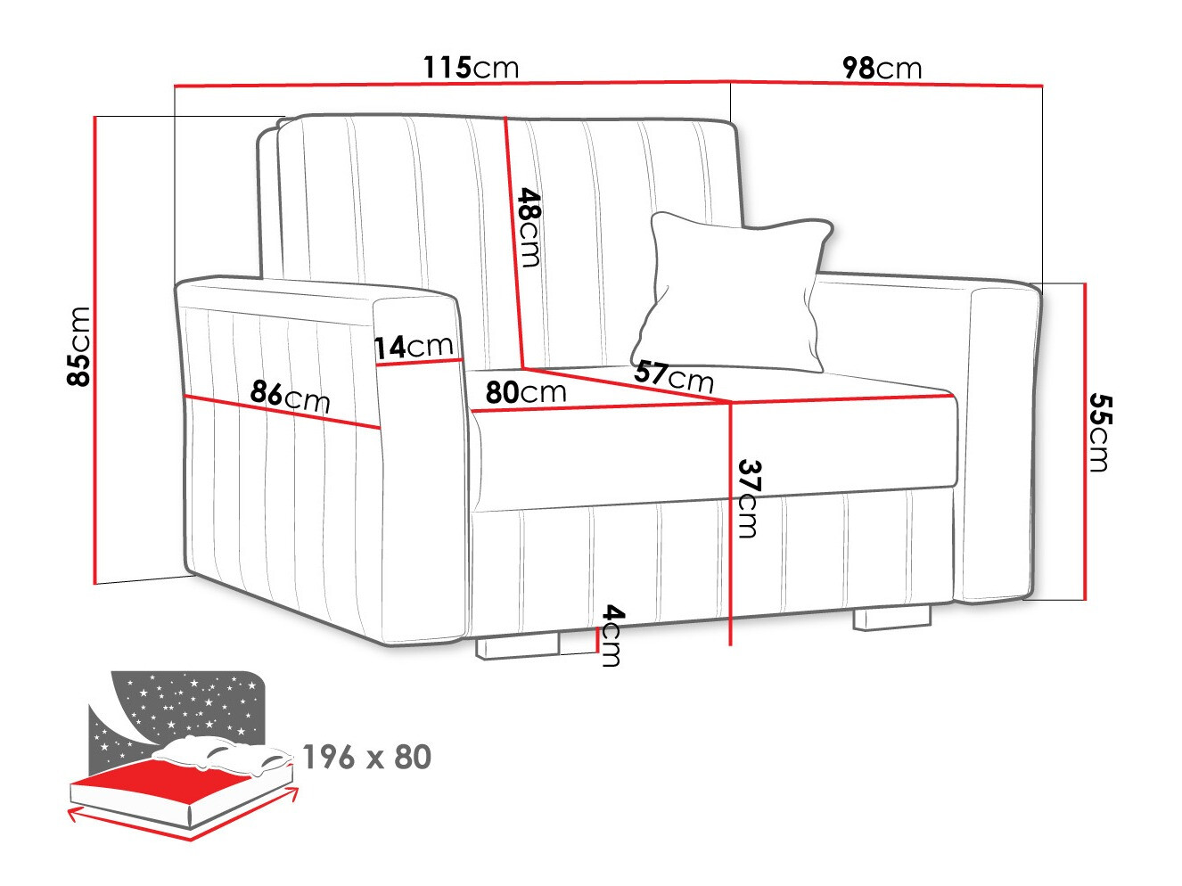 Fauteuil Columbus 135 (Paros 6)