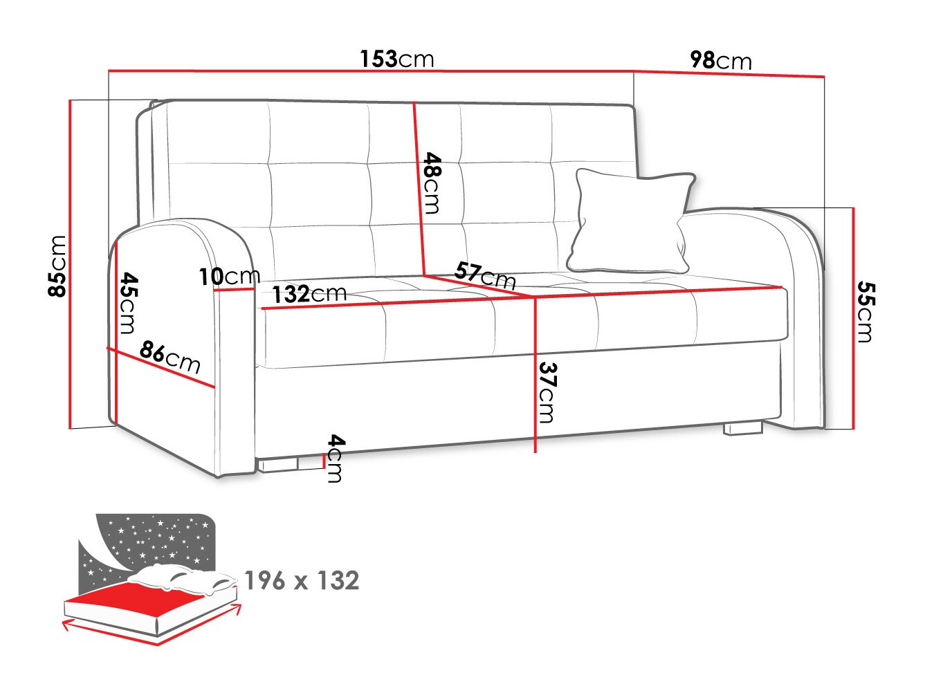 Slaapbank Columbus 116 (Kronos 02)