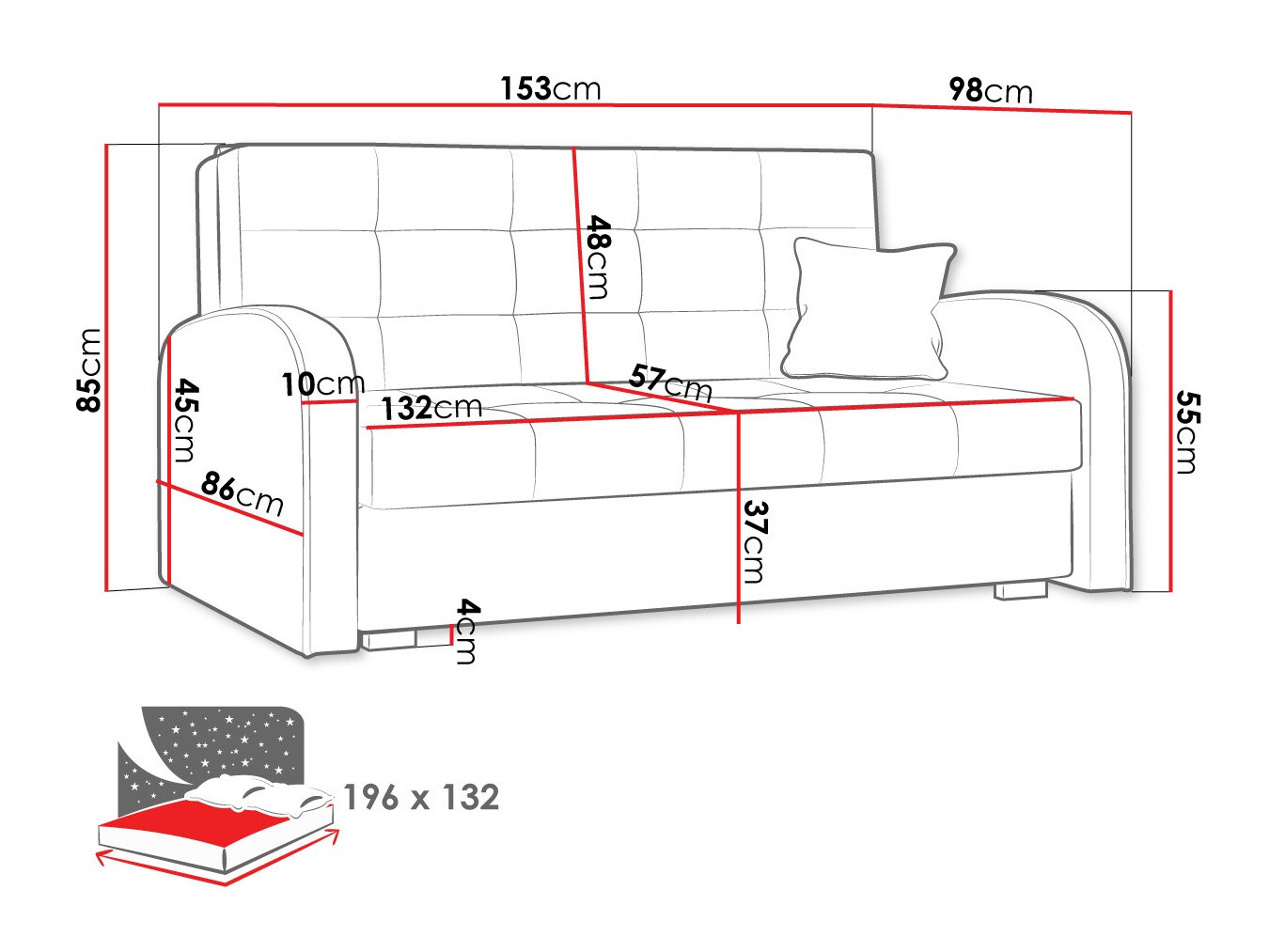 Slaapbank Columbus 116 (Kronos 07)