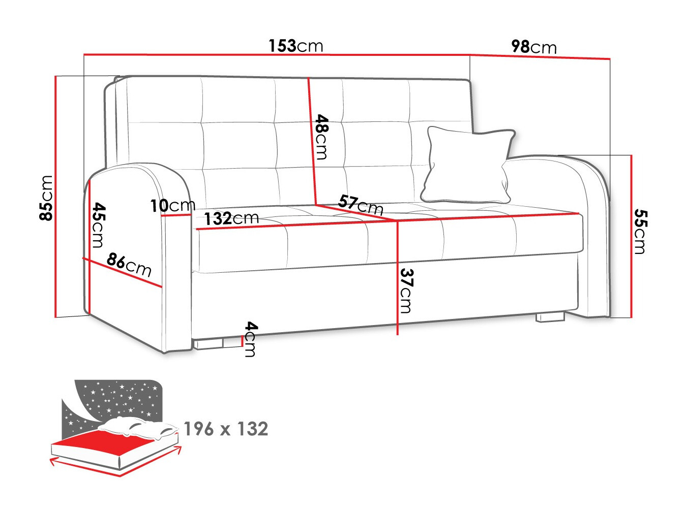 Slaapbank Columbus 116 (Kronos 09)