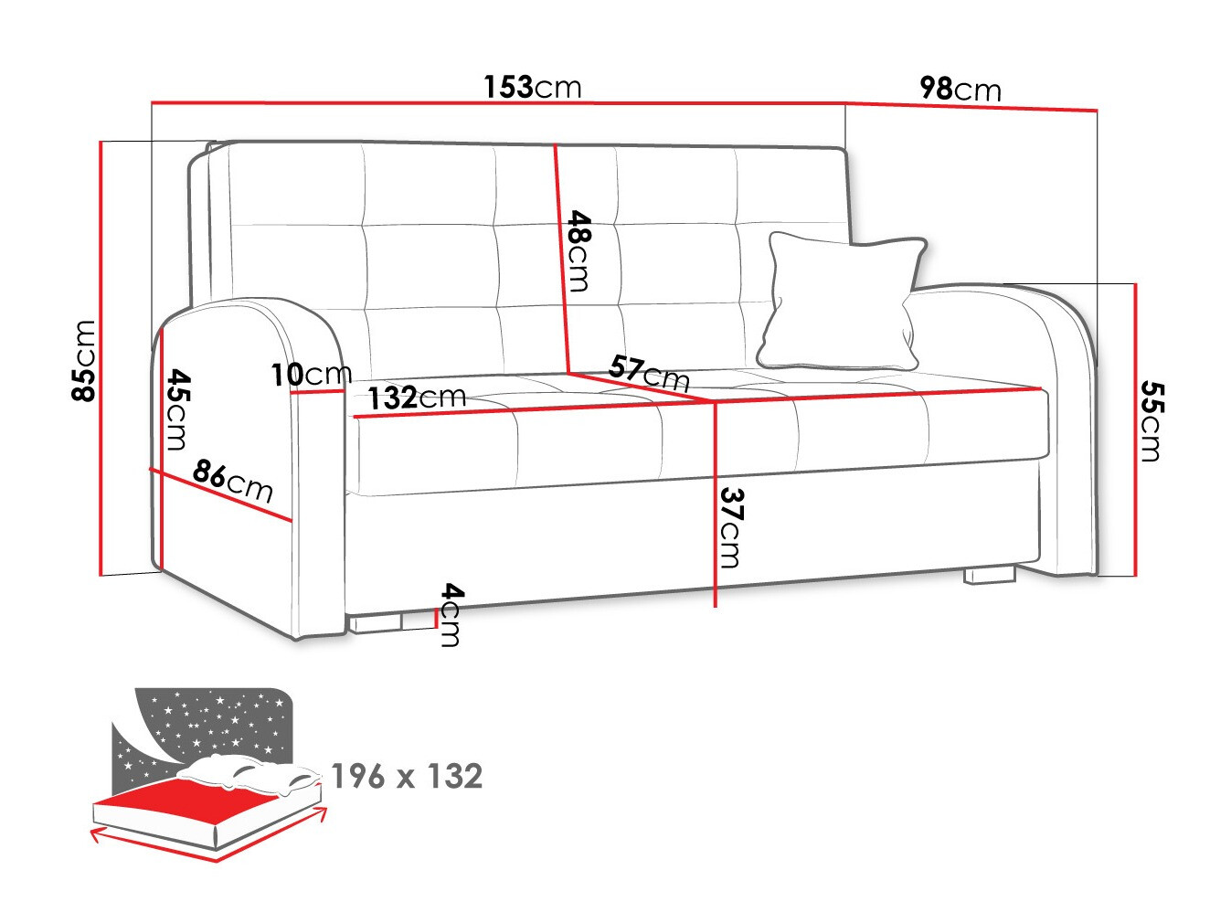 Slaapbank Columbus 116 (Kronos 19)