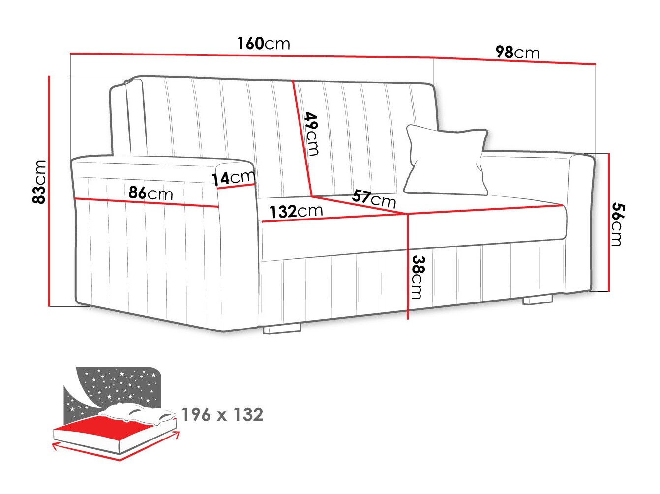Slaapbank Columbus 137 (Kronos 27)