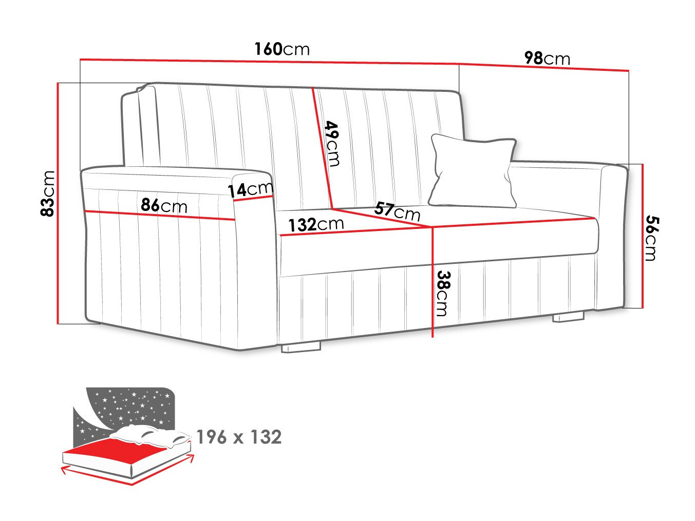 Slaapbank Columbus 137 (Kronos 31)