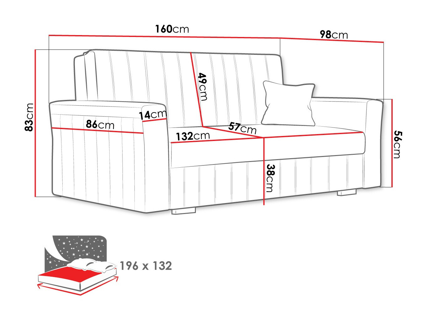 Slaapbank Columbus 137 (Paros 5)