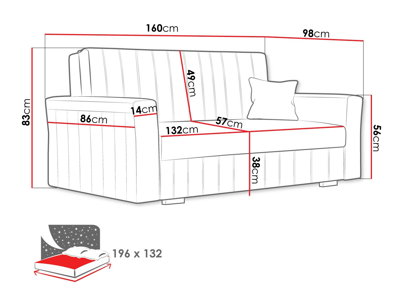 Slaapbank Columbus 137 (Paros 6)