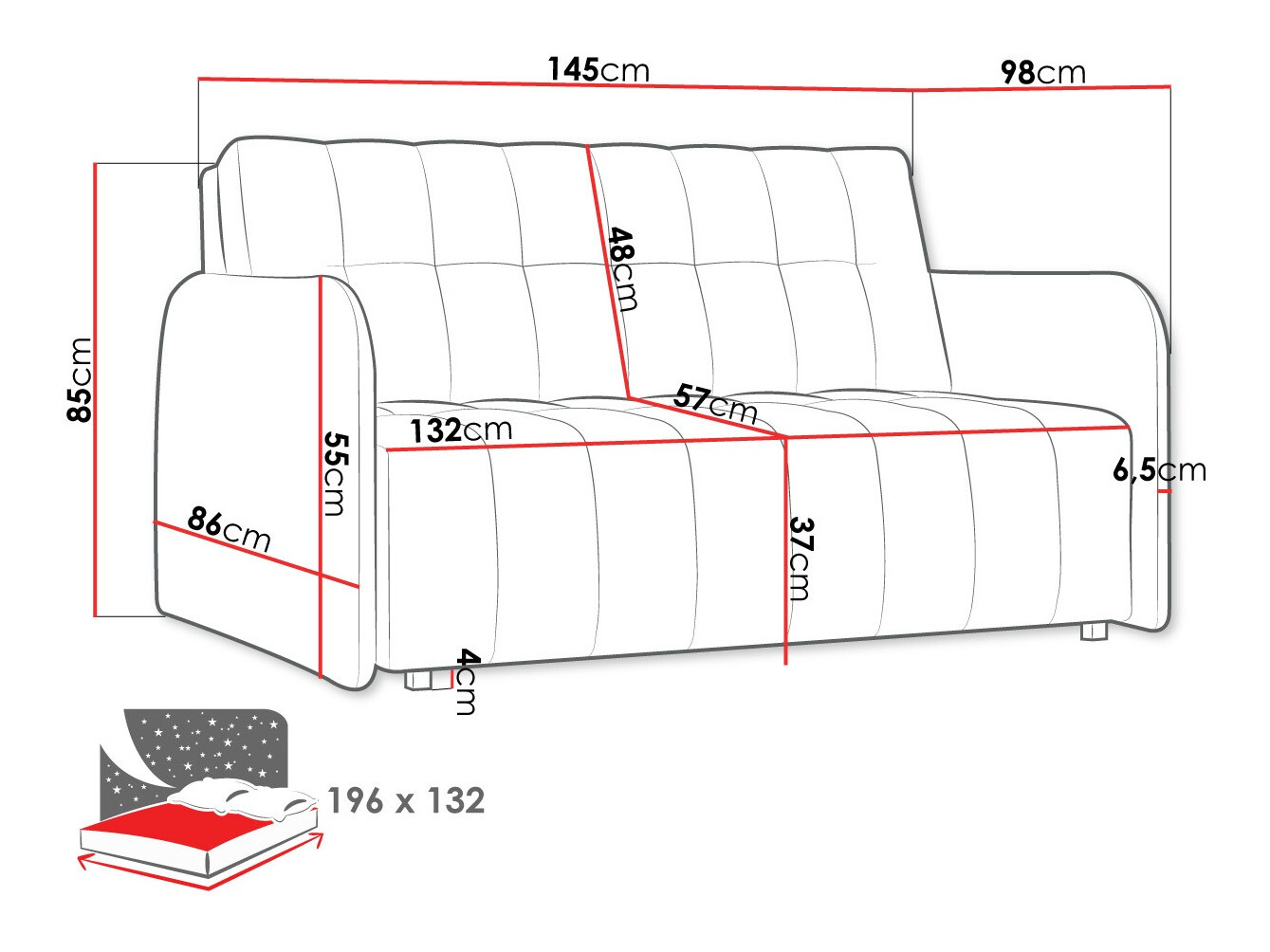 Slaapbank Columbus 178 (Kronos 22)