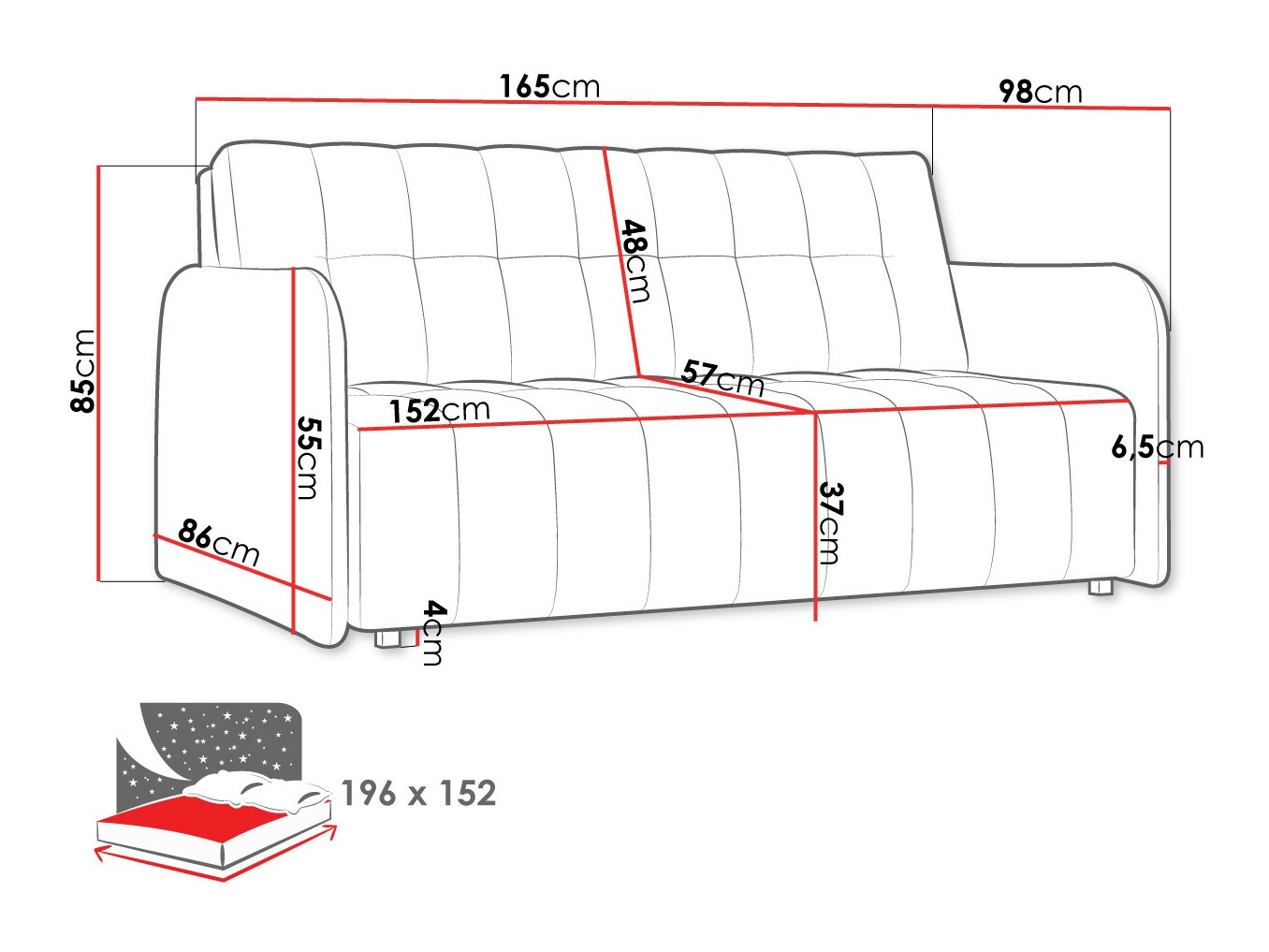 Slaapbank Columbus 179 (Country 12)