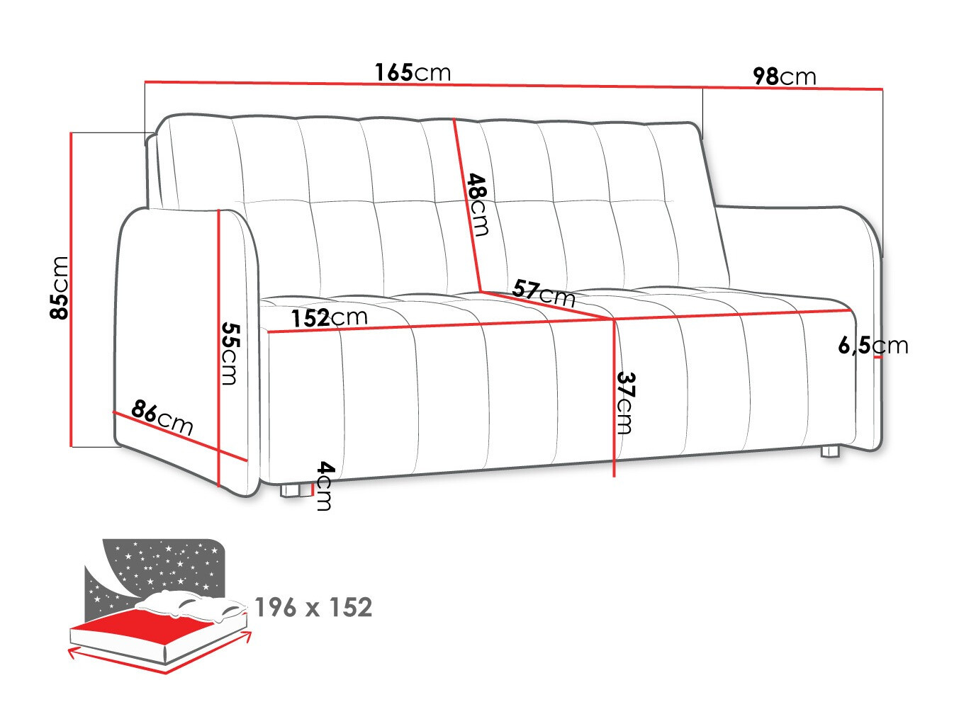 Slaapbank Columbus 179 (Country 17)