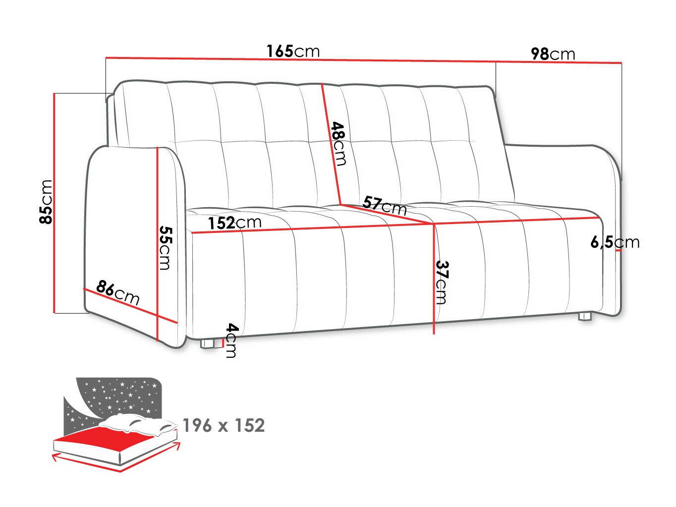 Slaapbank Columbus 179 (Country 8)