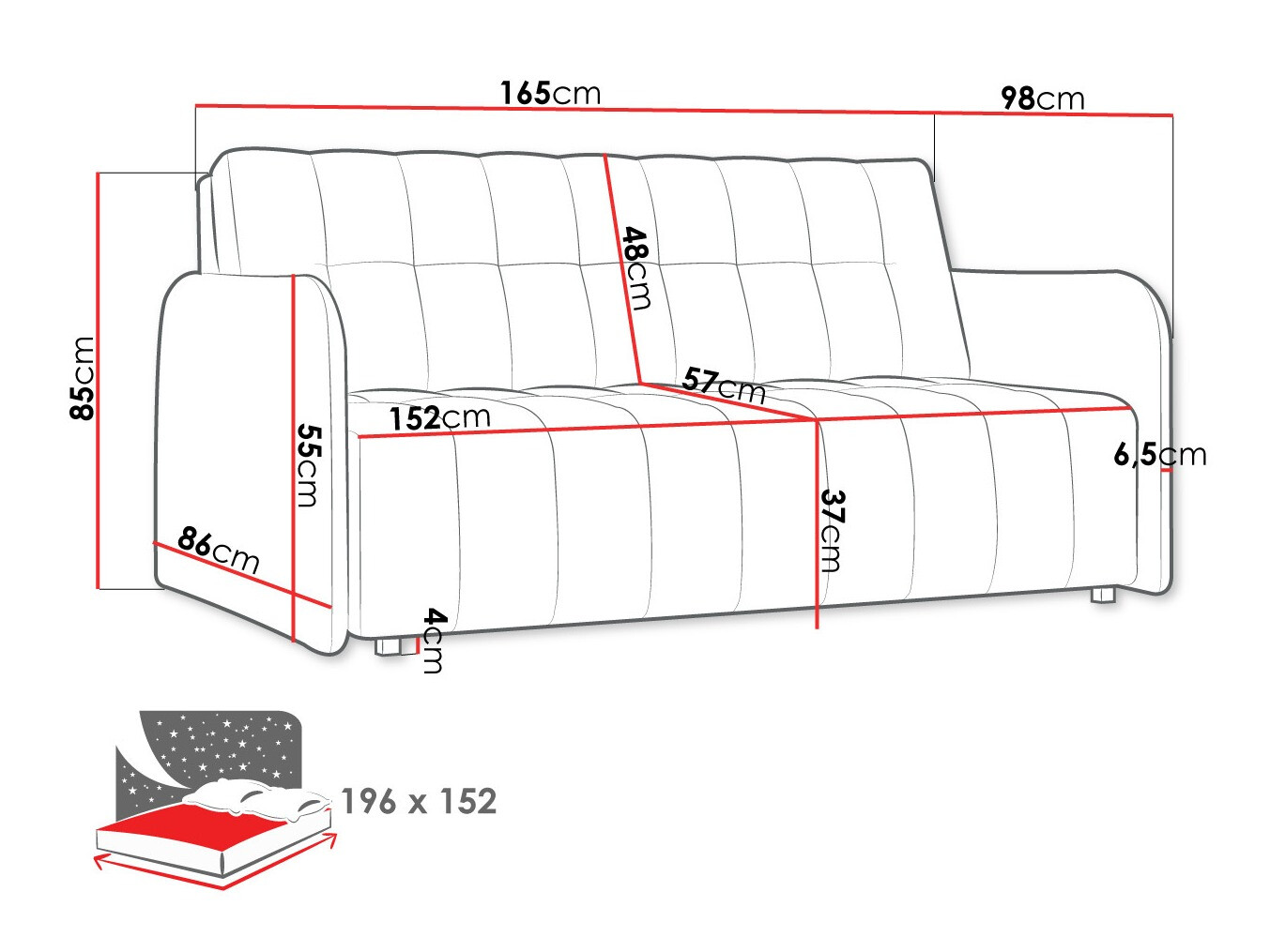 Slaapbank Columbus 179 (Kronos 9)