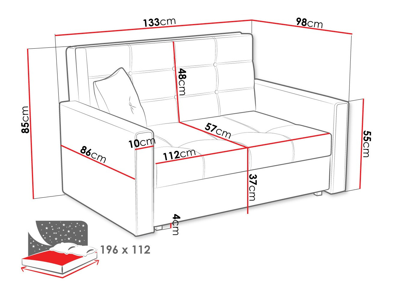 Slaapbank Columbus 100 (Tatum 279)