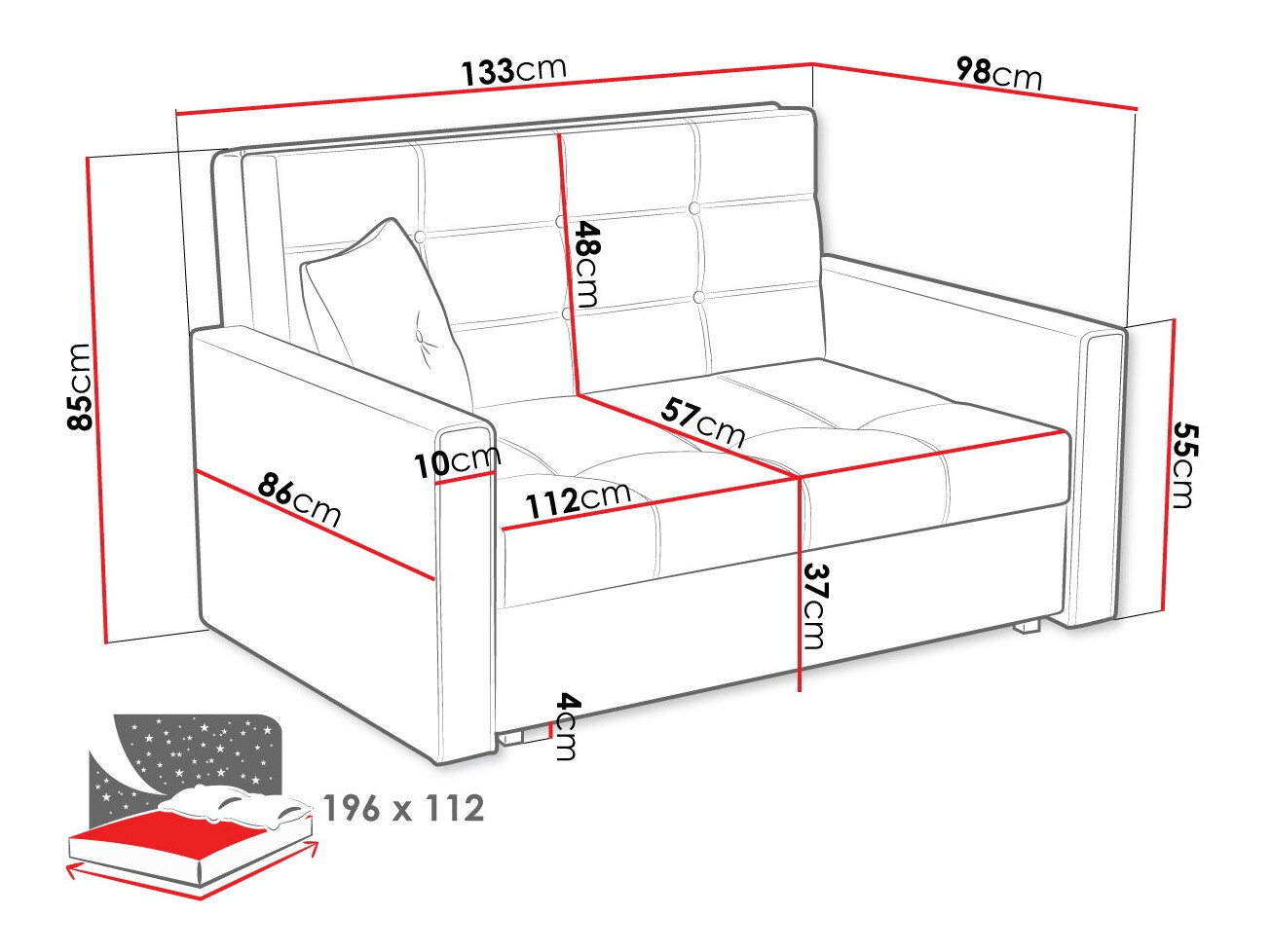 Slaapbank Columbus 100 (Tatum 283)