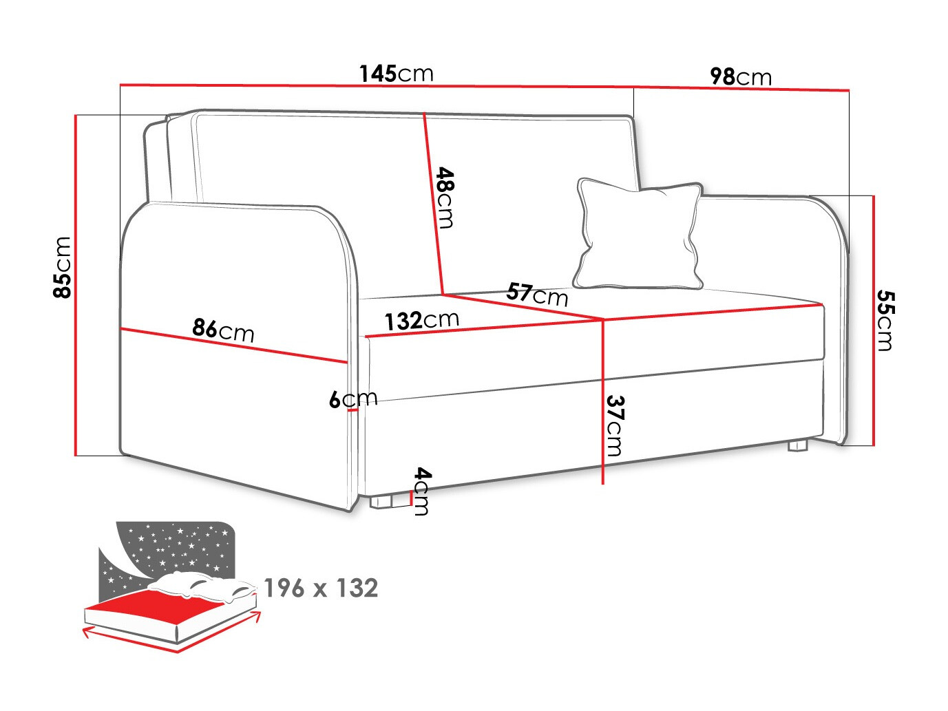 Slaapbank Columbus 123 (Mono 241)