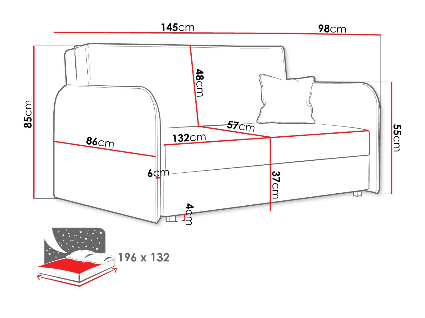 Slaapbank Columbus 123 (Mono 244)