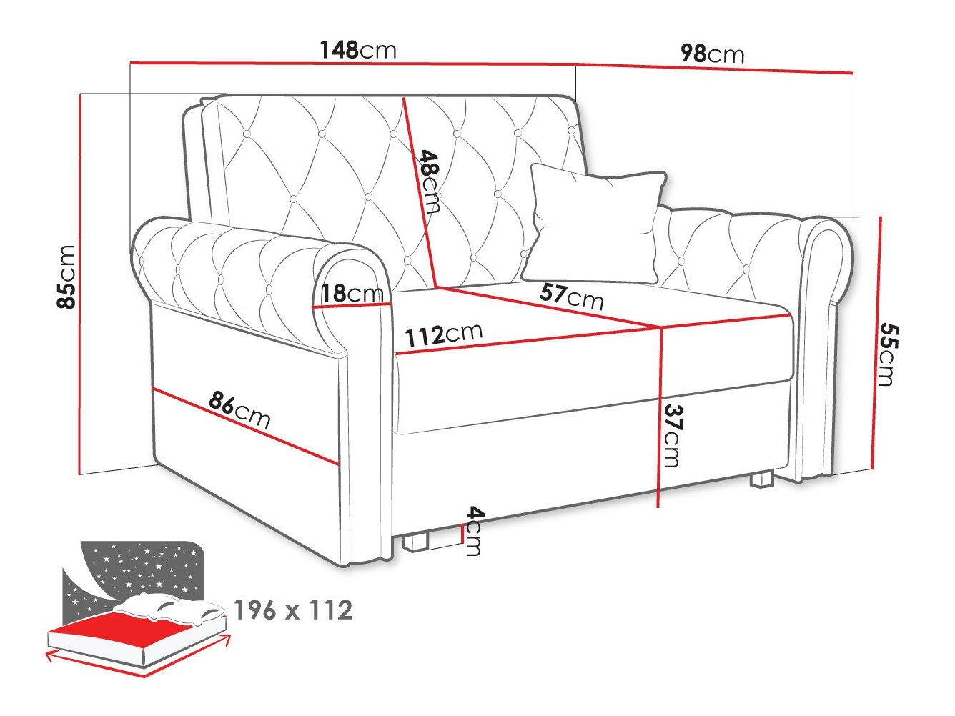 Slaapbank Columbus 199 (Kronos 09)