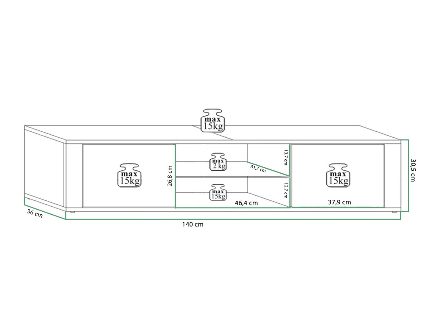 TV-meubel Gilroy 107 (Sonoma eik)