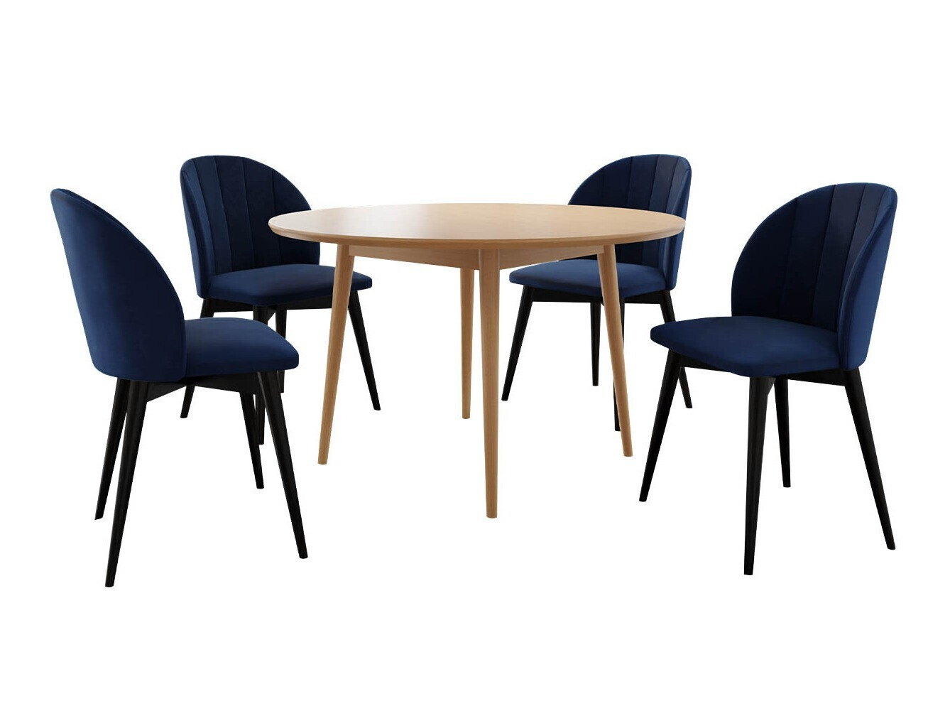 Eetkamerset Racine 127 (Zwart + Magic Velvet 2216)