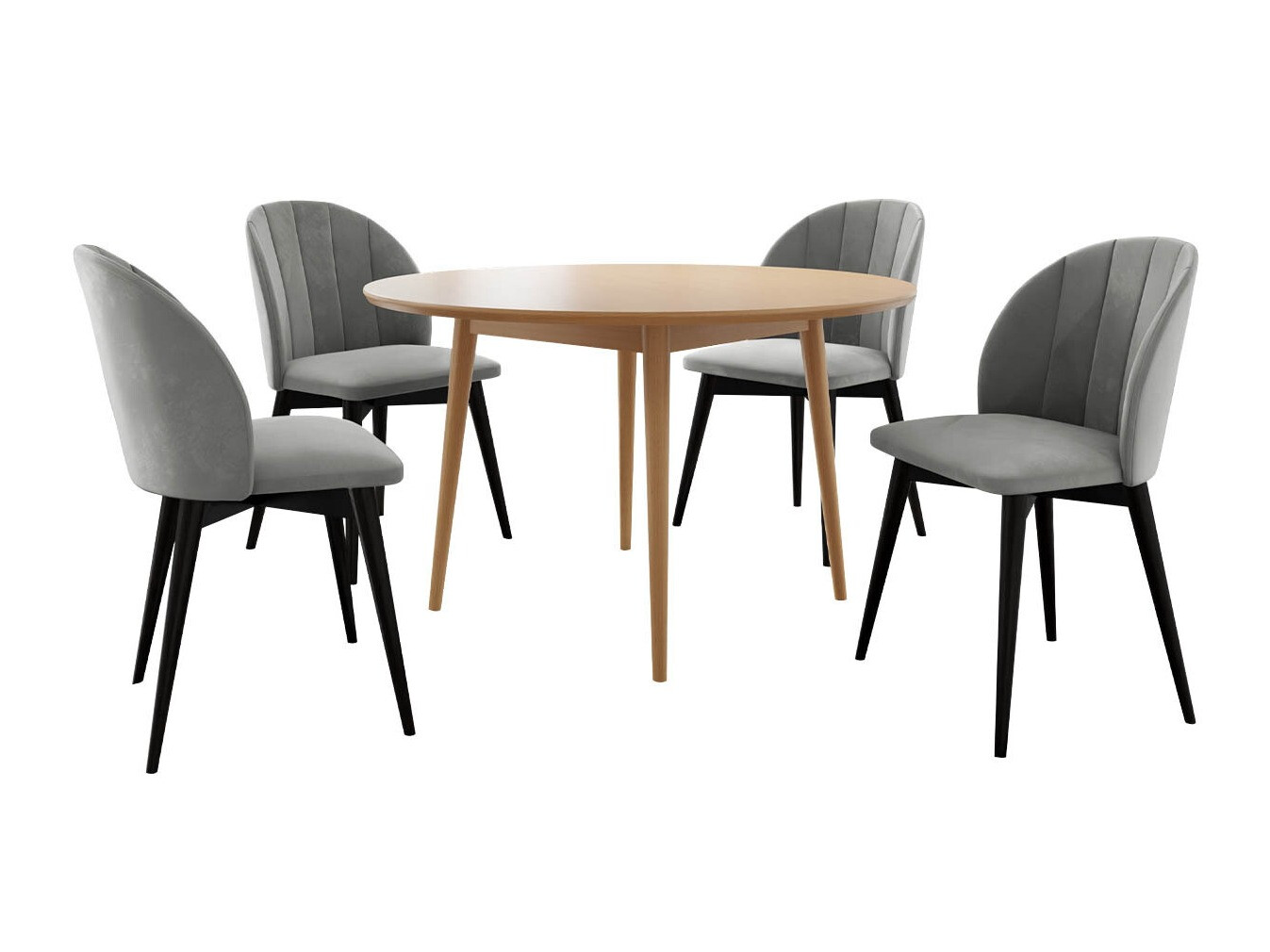 Eetkamerset Racine 127 (Zwart + Magic Velvet 2217)