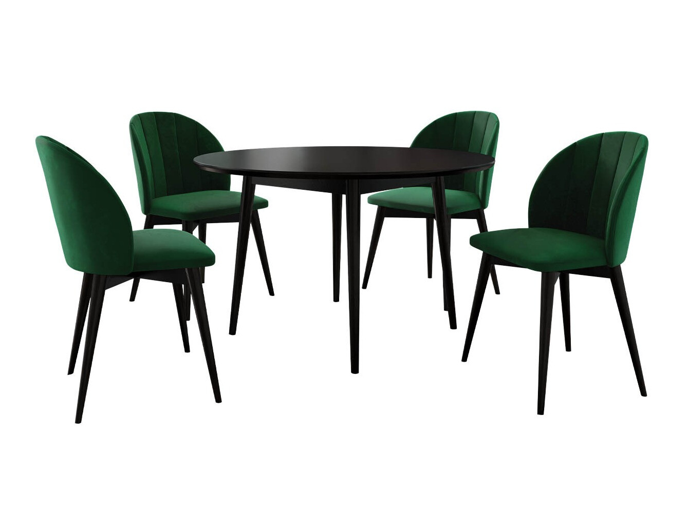 Eetkamerset Racine 127 (Zwart + Magic Velvet 2225)