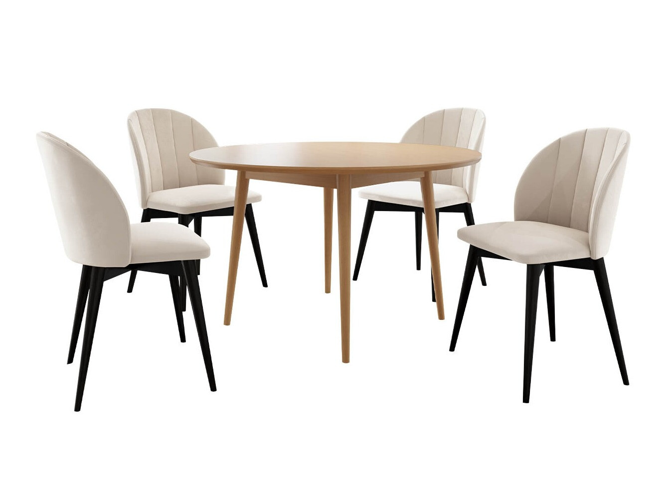 Eetkamerset Racine 127 (Zwart + Magic Velvet 2250)