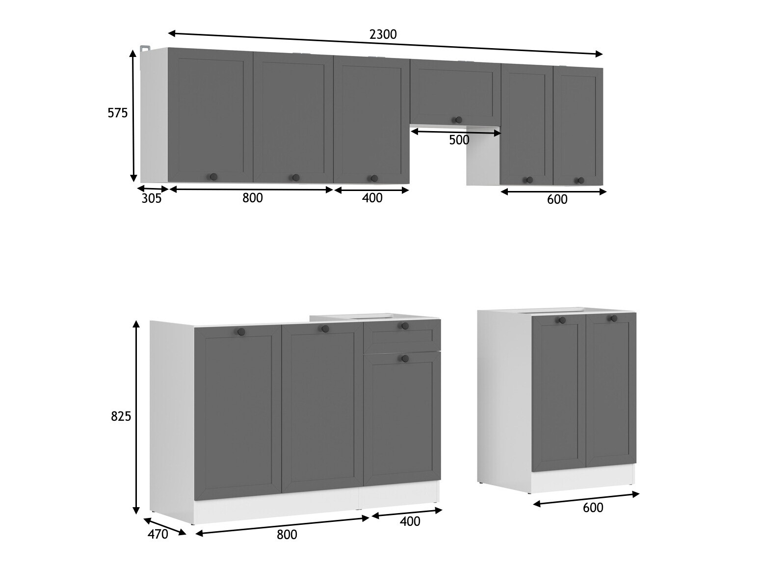 Modulaire keukenset Classic Grey 119