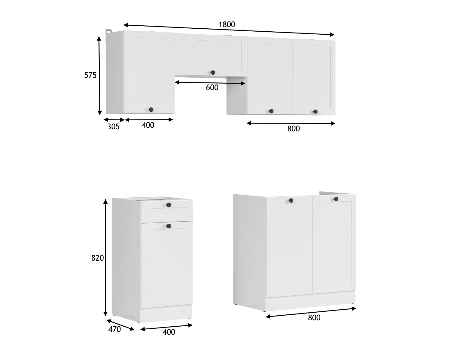 Modulaire keukenset Classic White 118