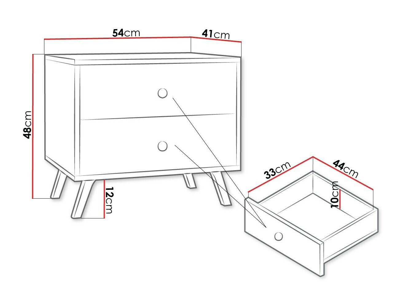Nachtkastje Monfera 101 (Zwart)