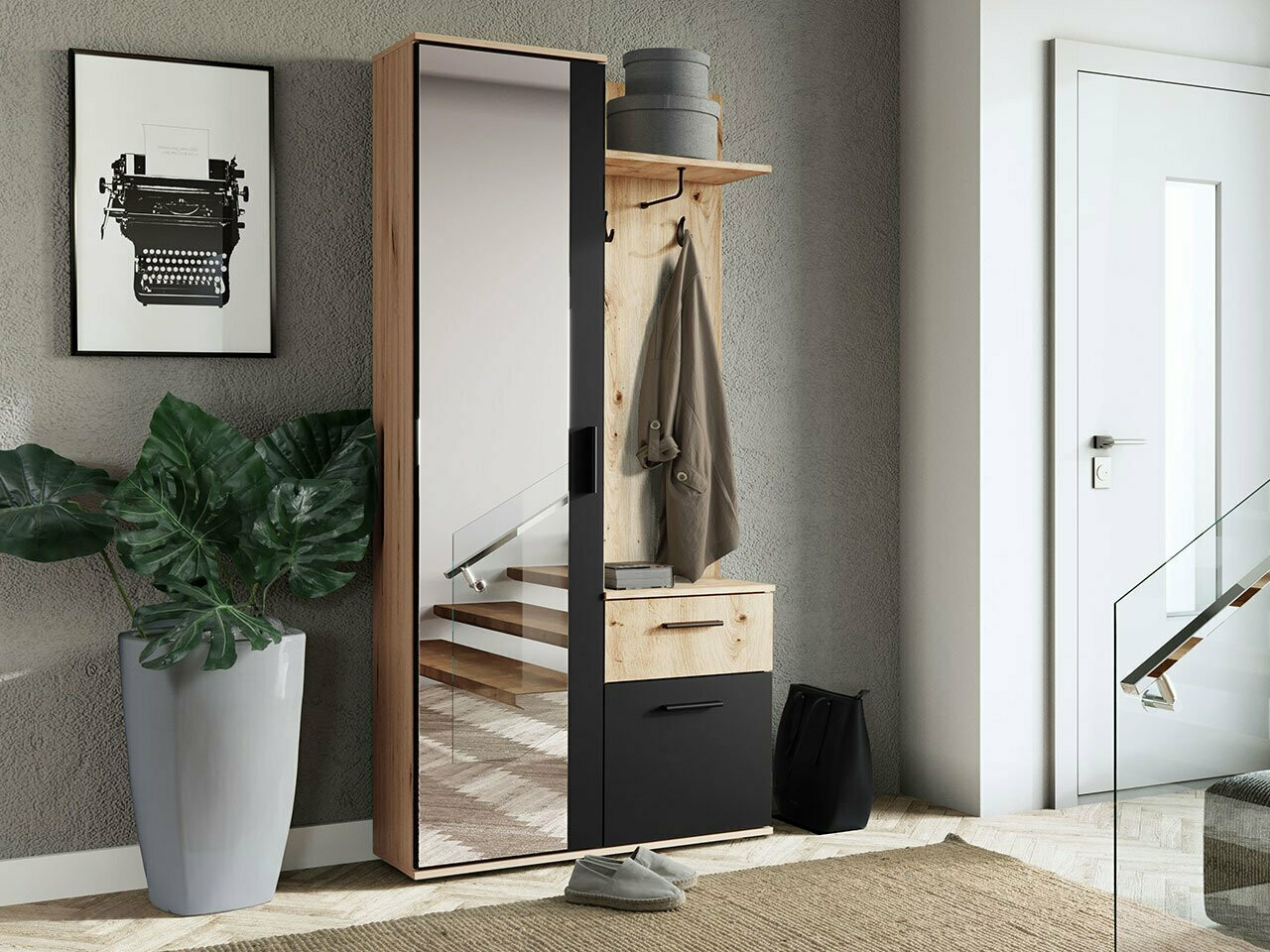 Gangmeubelset Stanton 103 (Artisan eiken + Zwart)