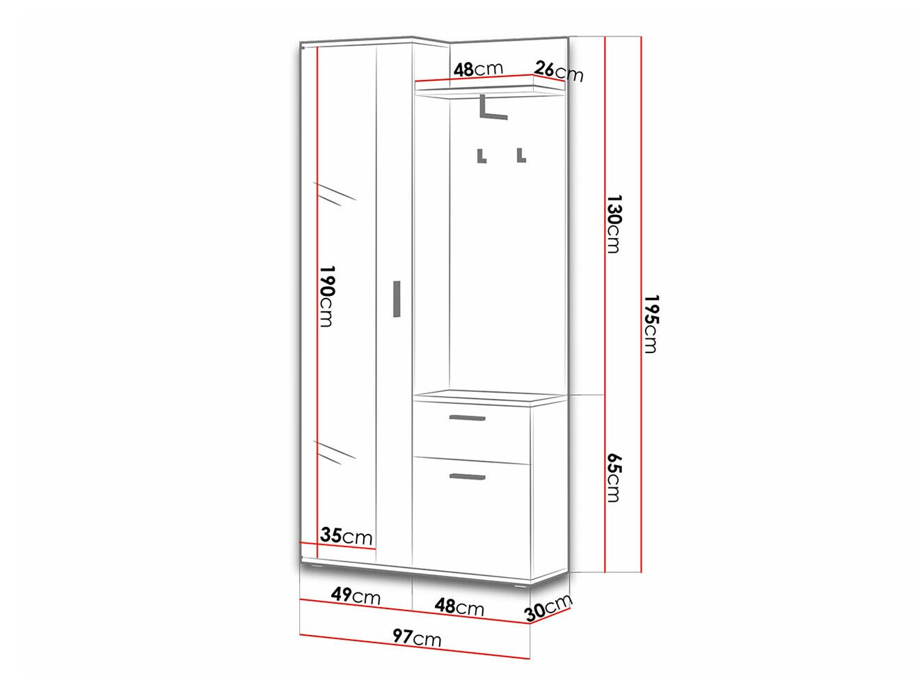 Gangmeubelset Stanton 103 (Artisan eiken + Zwart)