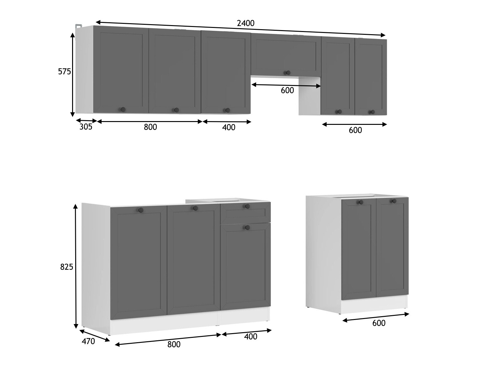 Modulaire keukenset Classic Grey 120