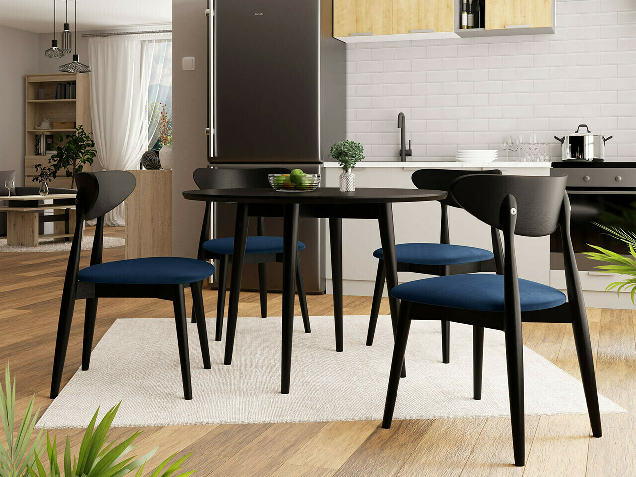 Eetkamerset Racine 124 (Zwart)