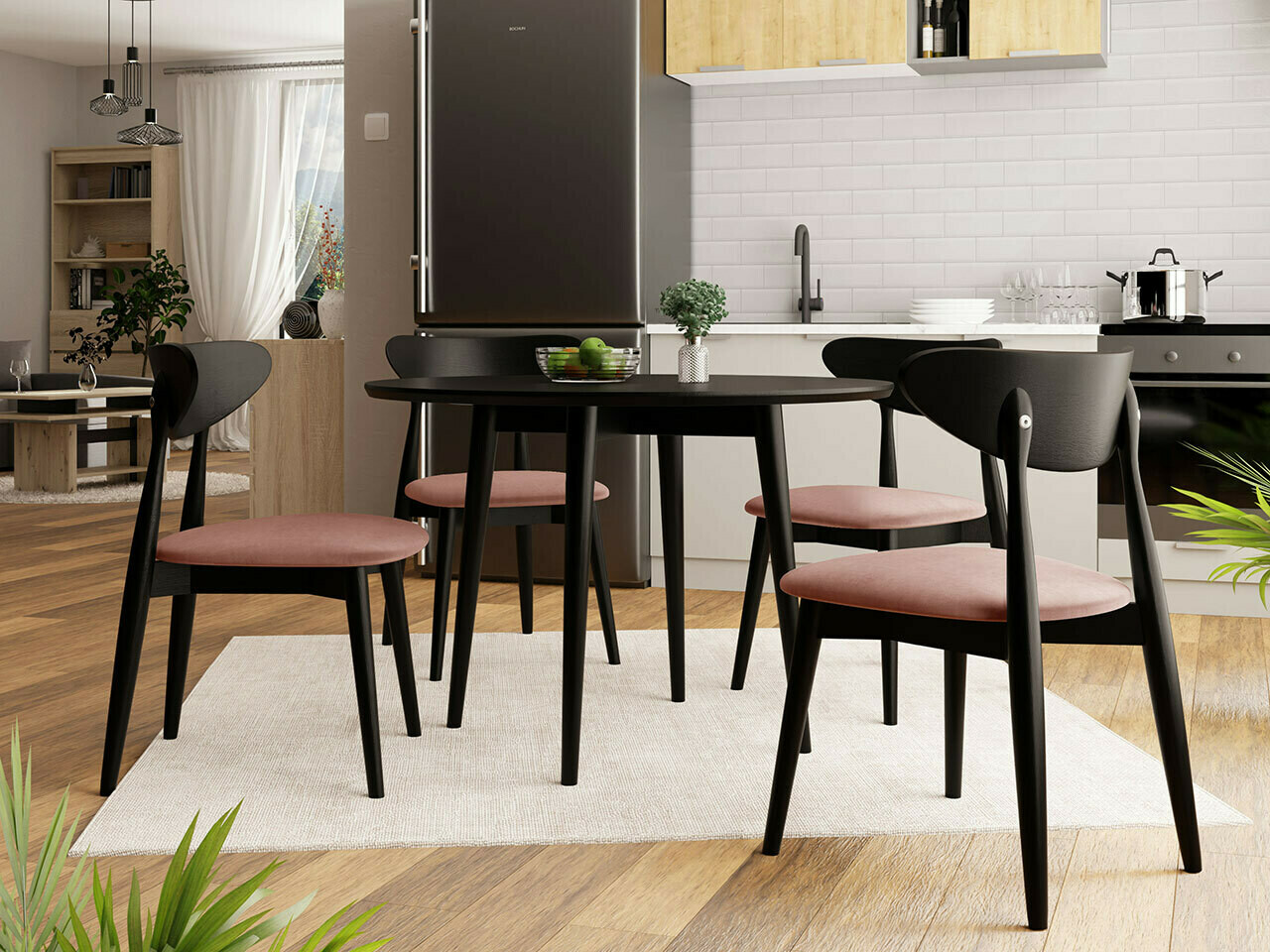 Eetkamerset Racine 124 (Zwart)