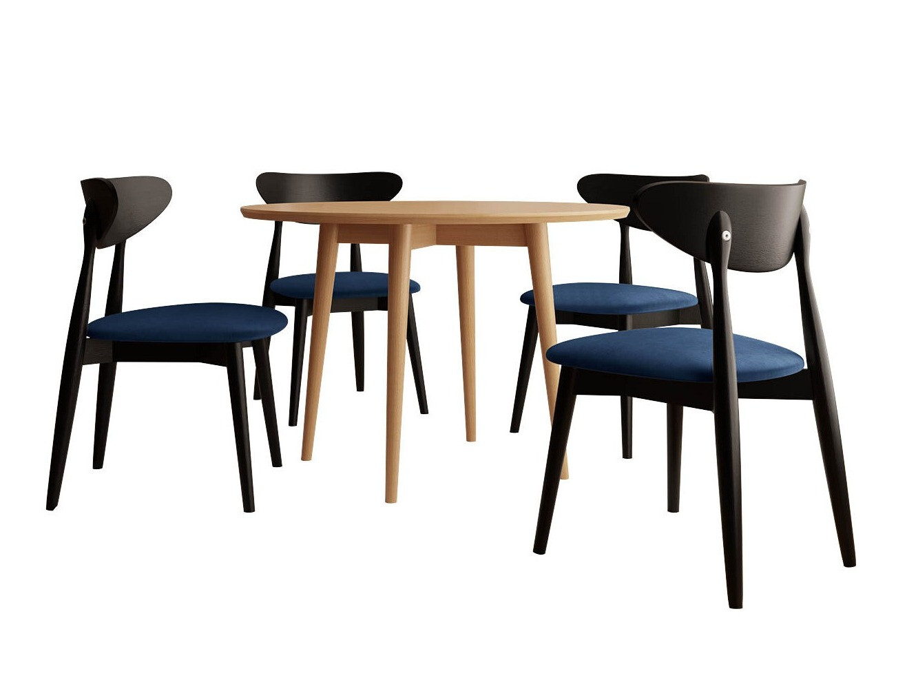 Eetkamerset Racine 124 (Zwart)