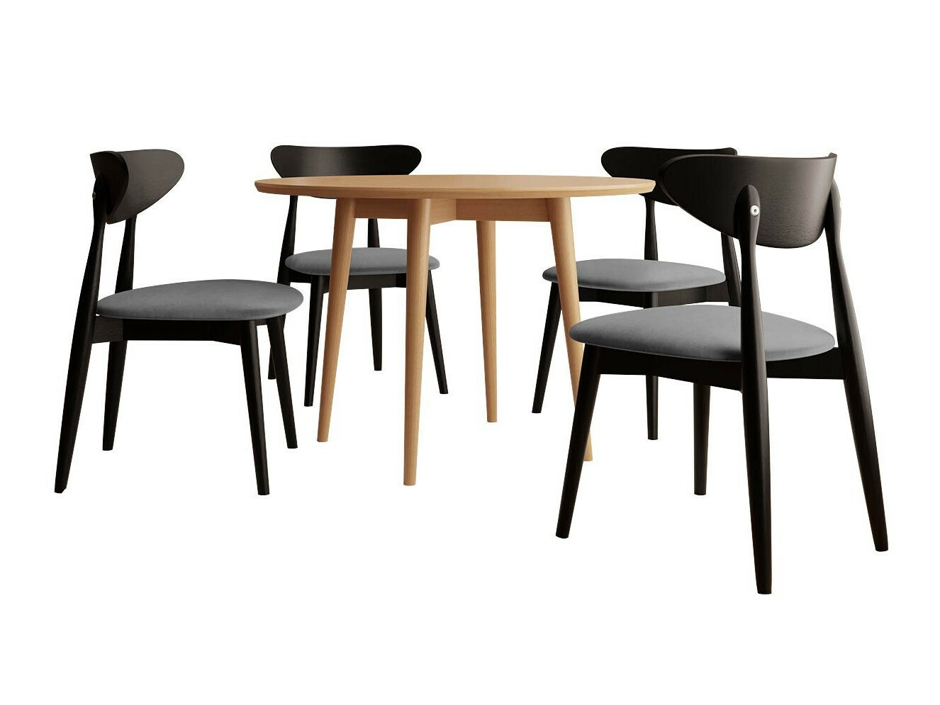 Eetkamerset Racine 124 (Zwart)