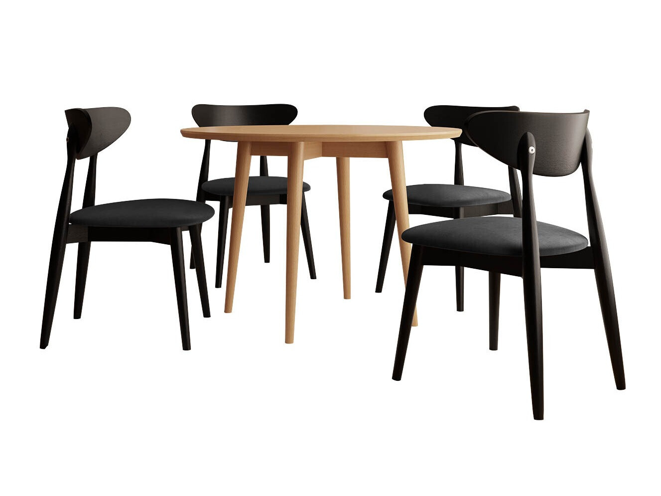 Eetkamerset Racine 124 (Zwart)