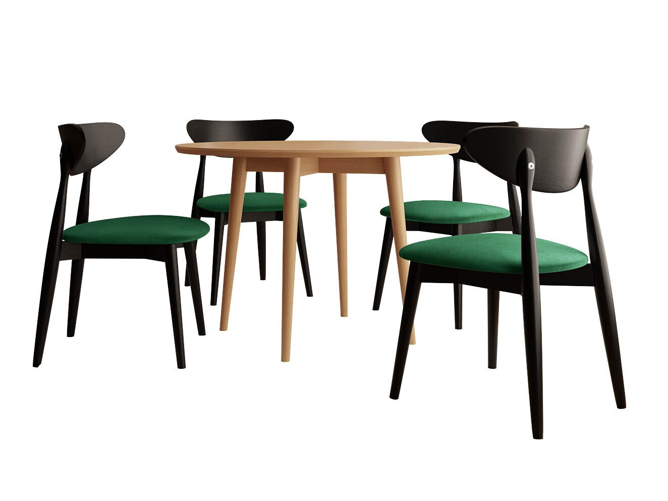 Eetkamerset Racine 124 (Zwart)