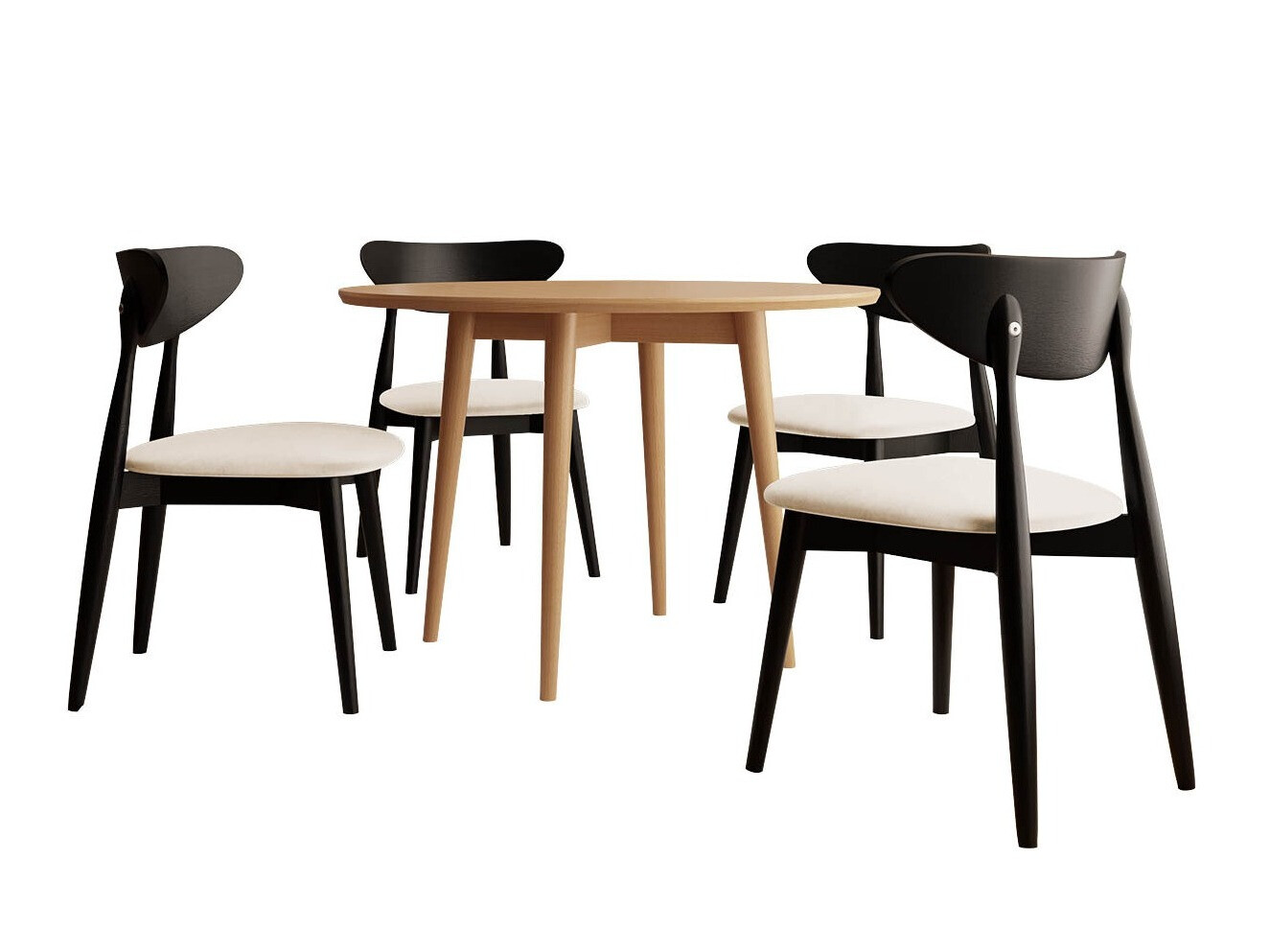 Eetkamerset Racine 124 (Zwart)