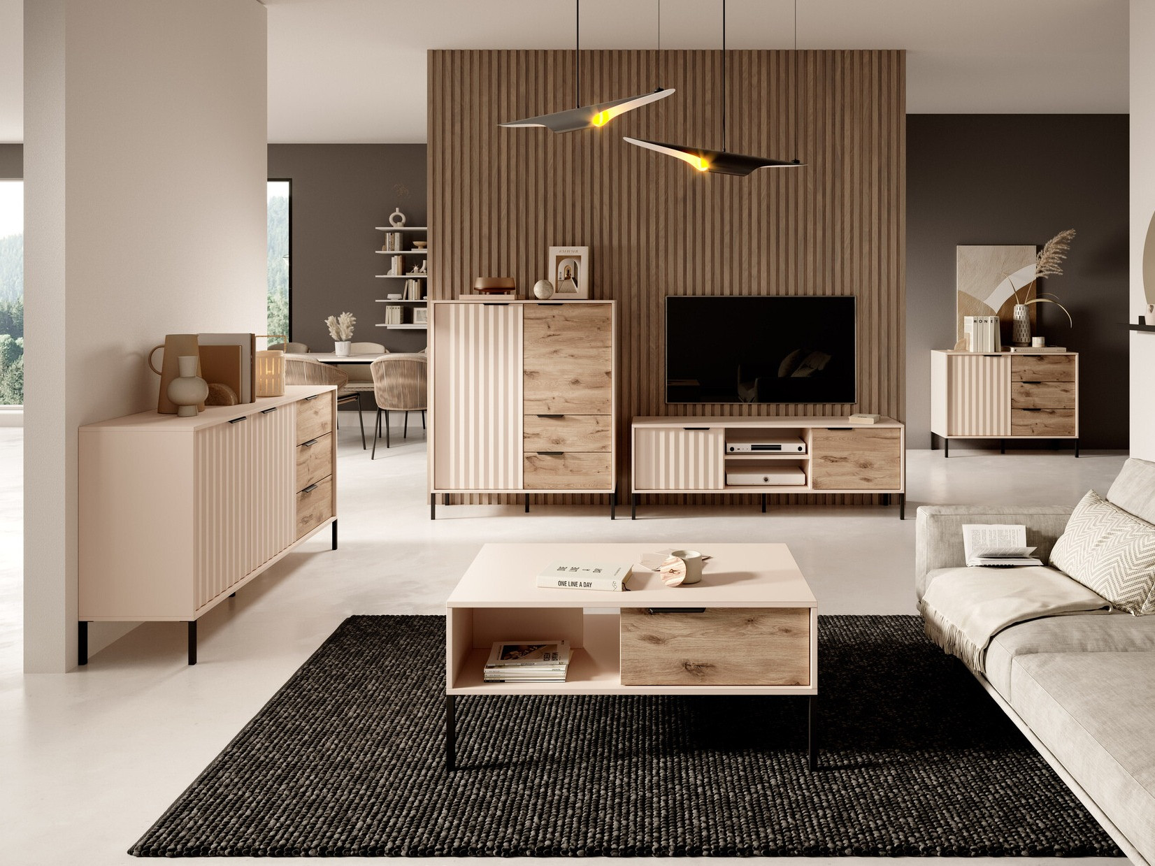 Ladekast Kingston 170 (Crème + Eiken)