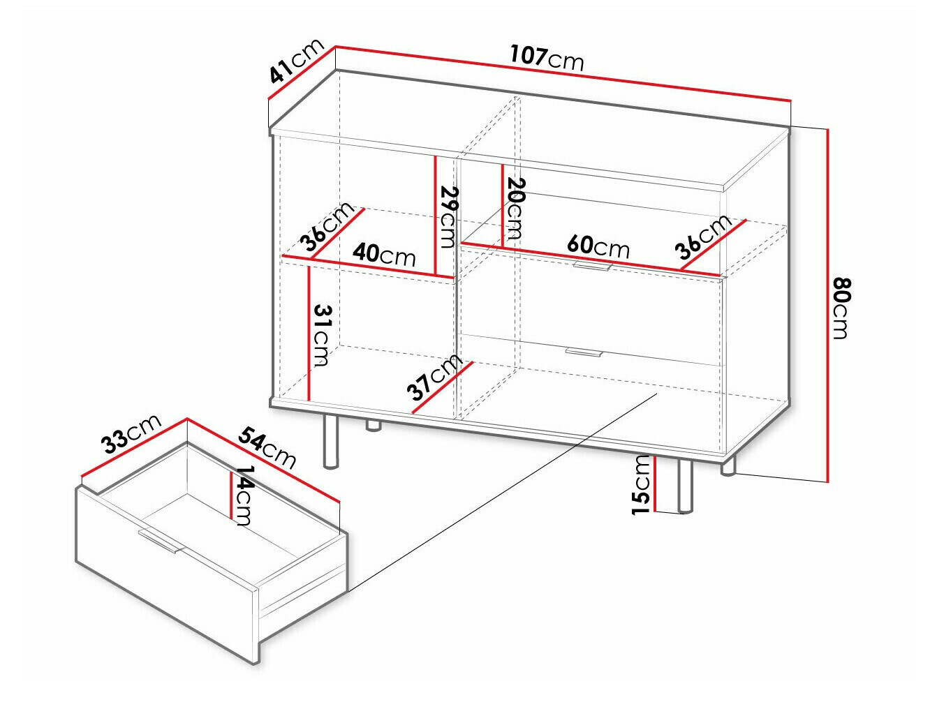 Ladekast Virdomi 100 (Kasjmier)