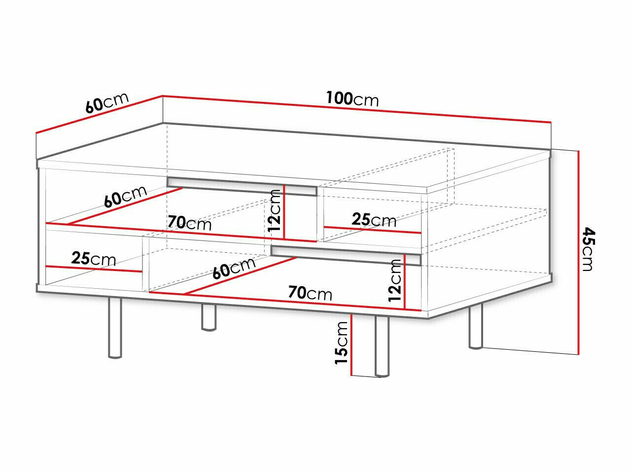 Salontafel Virdomi 102 (Zwart)