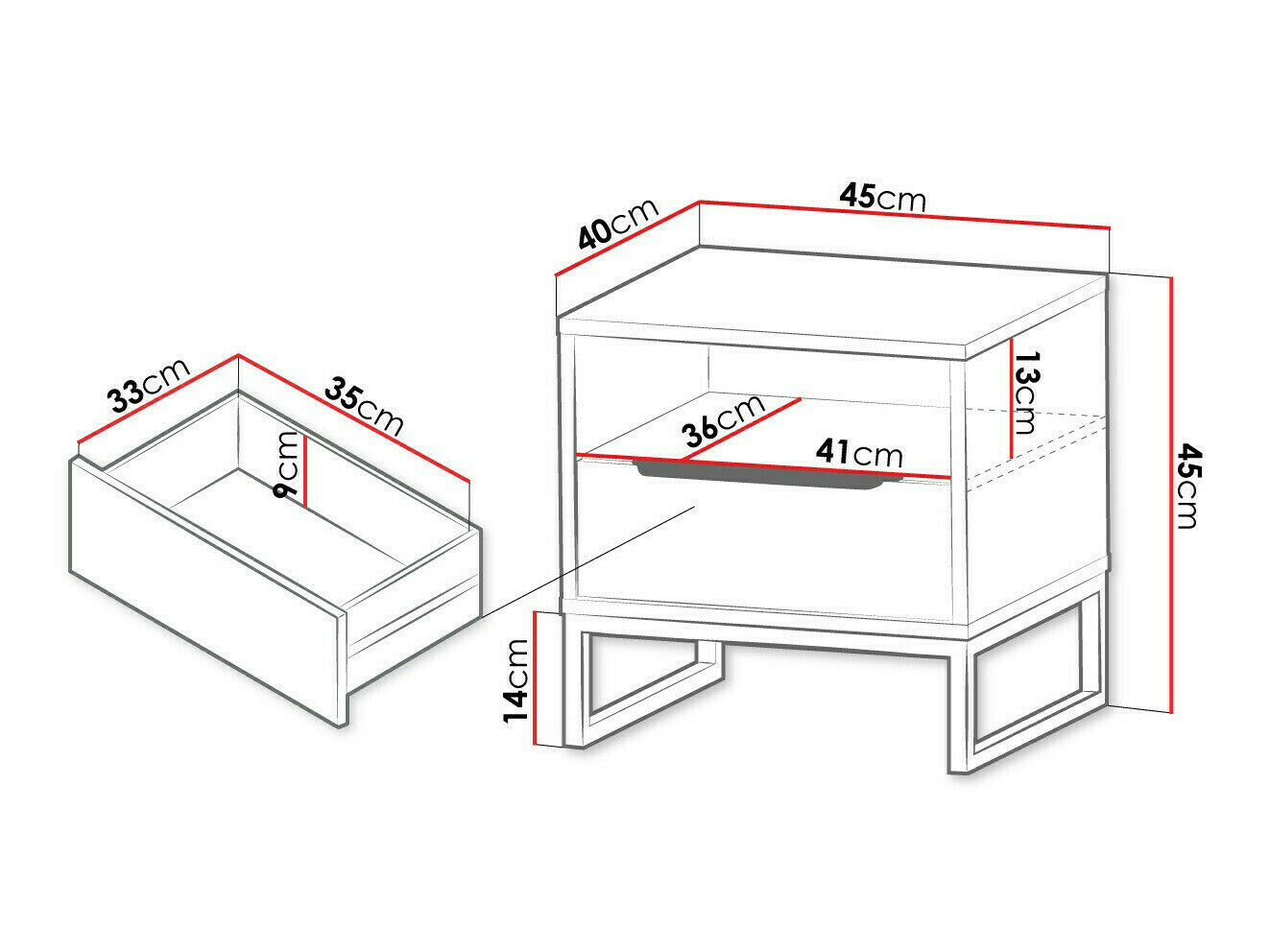 Nachtkastje Romcama 107