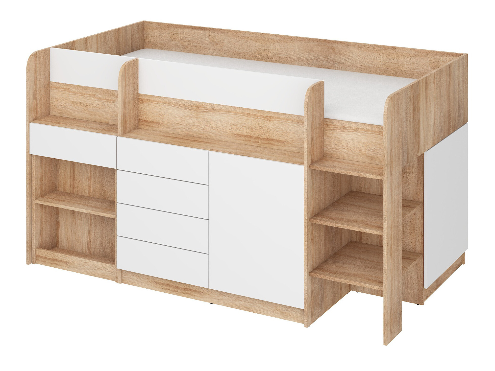 Hoogslaper Gilroy 116 (Sonoma eik + Wit)
