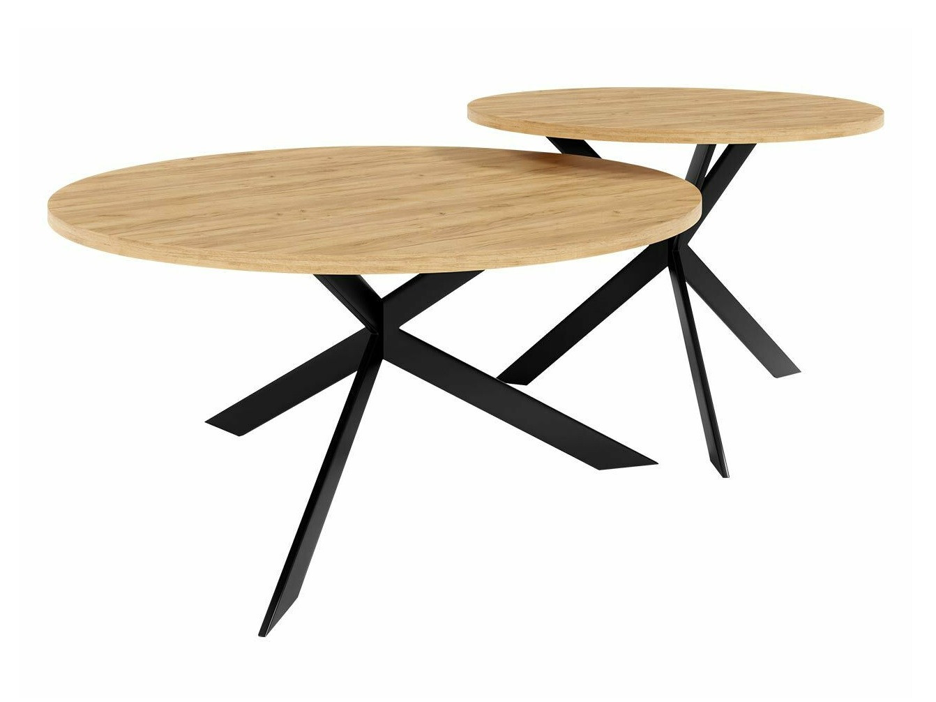 Salontafel set Oswego 108 (Ambachtelijke gouden eik + Zwart)