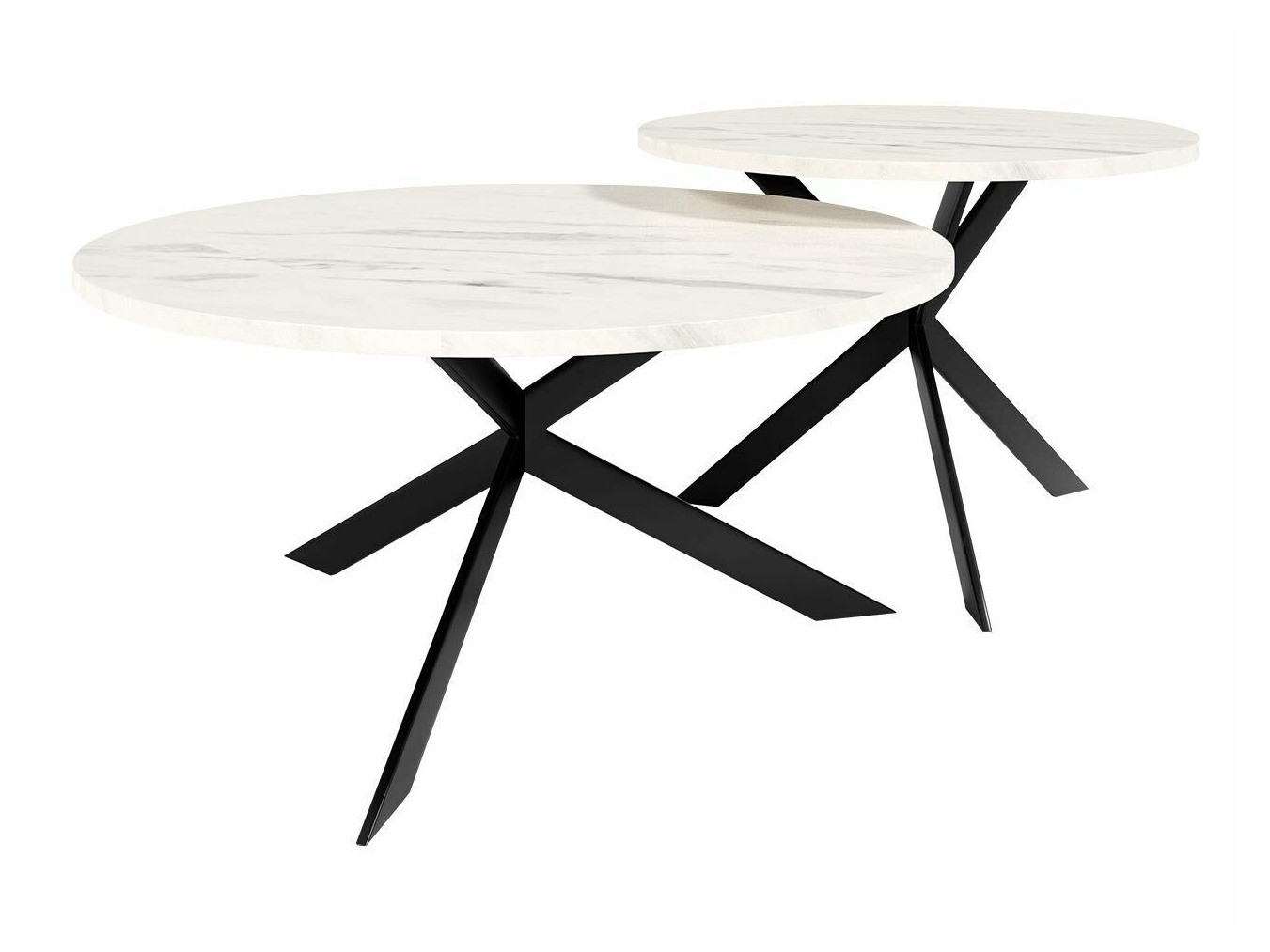 Salontafel set Oswego 108 (Wit marmer + Zwart)