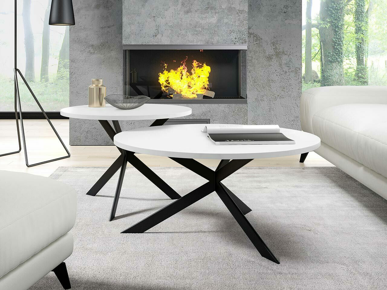 Salontafel set Oswego 108 (Wit + Zwart)