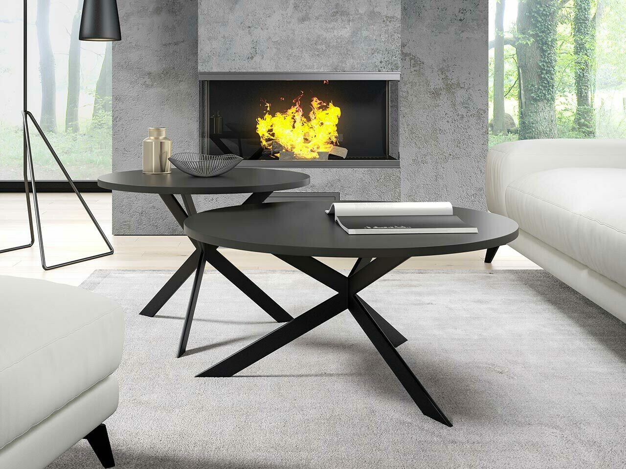 Salontafel set Oswego 108 (Zwart)