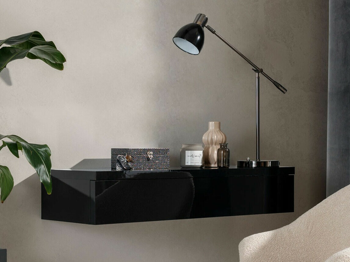 Kaptafel Providence 186 (Zwart + Glanzend zwart)