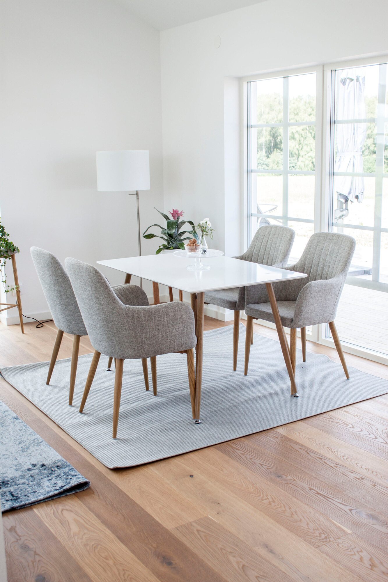 Tafel Dallas 4306 (Glanzend wit + Licht hout)