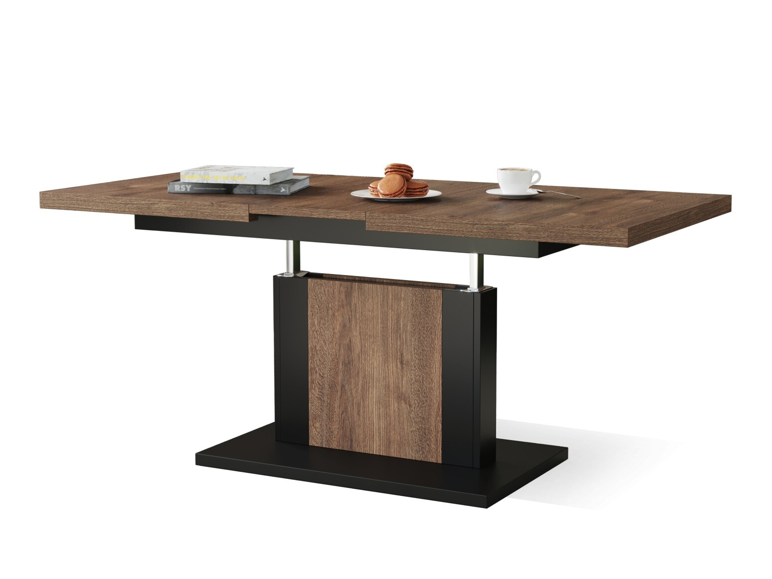 Salontafel transformator Glendale 103 (Donkere eik + Zwart)